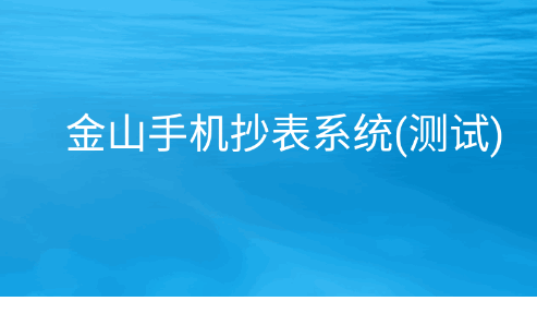 金山抄表测试版